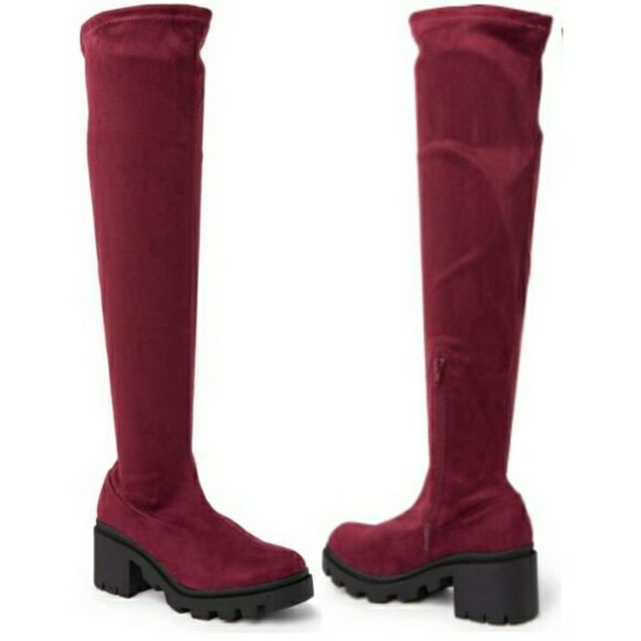 Wild Diva Lounge Vivica Lug Sole Platform Tall Boot sz 8.5, 10 NWT & Box - Picture 1 of 15